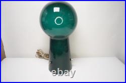 Rare Green Mid Century Swedish Glass Lamp by LAUREL CO