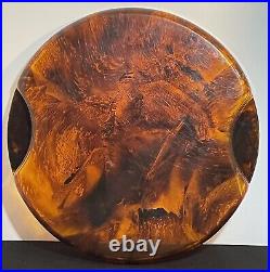 Rare Guzzini Serving Tray Tortoise Shell Lucite & Brass MCM Italy 1970s