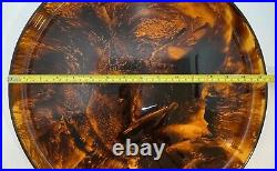 Rare Guzzini Serving Tray Tortoise Shell Lucite & Brass MCM Italy 1970s