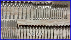Rare HF Hanford Forge Korea'NORDIC MORN' silverware stainless MCM 50pc set