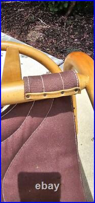 Rare HTF Thonet Style Mid Century Modern Wood Bentwood Folding Chair 1960s