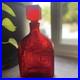 Rare_HTF_Vintage_1960_s_Mid_Century_Red_Empoli_Square_Brutalist_Squat_Decanter_01_doio