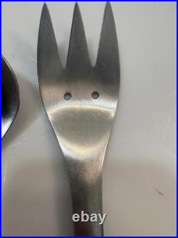 Rare HULL Japan RUSSEL WRIGHT Highlight Pinch MCM Big Salad Fork & Spoon DIVINE