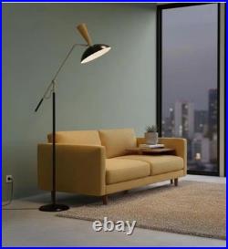 Rare Hand-Forged Brass Diabolo Floor Lamp Italian MCM Articulated Custom Finish