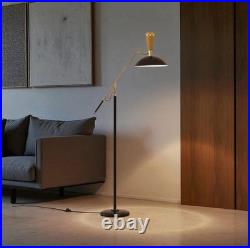 Rare Hand-Forged Brass Diabolo Floor Lamp Italian MCM Articulated Custom Finish