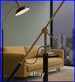 Rare Hand-Forged Brass Diabolo Floor Lamp Italian MCM Articulated Custom Finish