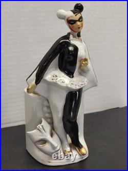 Rare Harlequin Devil Ballerina Mid Century Modern Wall Pocket By Wales Japan
