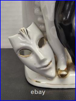 Rare Harlequin Devil Ballerina Mid Century Modern Wall Pocket By Wales Japan