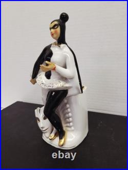 Rare Harlequin Devil Ballerina Mid Century Modern Wall Pocket By Wales Japan