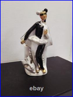 Rare Harlequin Devil Ballerina Mid Century Modern Wall Pocket By Wales Japan