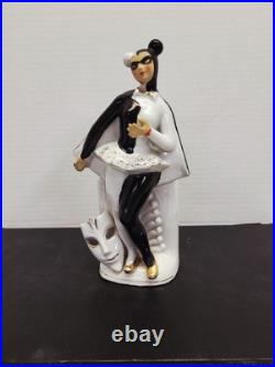 Rare Harlequin Devil Ballerina Mid Century Modern Wall Pocket By Wales Japan