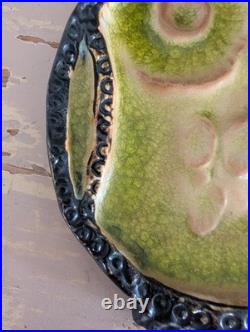 Rare Helmut Schaffenacker 1950's Vintage Bas-relief Glzd Ceramic Owl Plaque