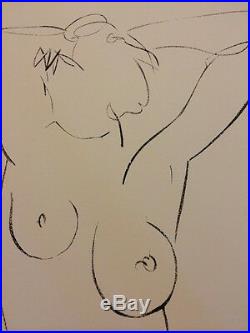Rare Henri Matisse Drawing Lithograph Litho Old Wall Art Print Vintage Nude 1952