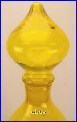 Rare Husted Blenko 588 Yellow Glass MCM Floor Rocket Decanter Bottle 31