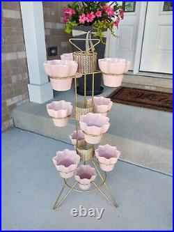 Rare Imperial PINK Mid-Century Modern (ALL 10 POTS) PLANTER Great Condition Rare Imperial PINK Mid-Century Modern (ALL 10 POTS) PLANTER Great Condition