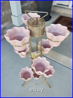 Rare Imperial PINK Mid-Century Modern (ALL 10 POTS) PLANTER Great Condition Rare Imperial PINK Mid-Century Modern (ALL 10 POTS) PLANTER Great Condition