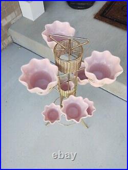 Rare Imperial PINK Mid-Century Modern (ALL 10 POTS) PLANTER Great Condition Rare Imperial PINK Mid-Century Modern (ALL 10 POTS) PLANTER Great Condition