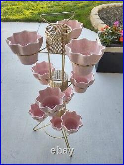 Rare Imperial PINK Mid-Century Modern (ALL 10 POTS) PLANTER Great Condition Rare Imperial PINK Mid-Century Modern (ALL 10 POTS) PLANTER Great Condition