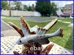 Rare Italian Mid Century Modern Ceramic Vase Fish Design 13 1/4 Tall Signed Rare Italian Mid Century Modern Ceramic Vase Fish Design 13 1/4 Tall Signed