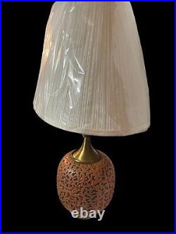 Rare Italian Orange Retro Pottery Aldo Londi Bitossi Raymor Styled Vintage Lamp