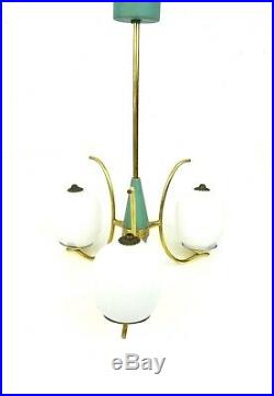 Rare Italian Vintage Chandelier MID Century Modernism Ceiling Lamp Stilnovo 1950