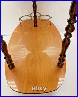 Rare Italy Vintage 50th Mid Century Marquetry & Brass Bar Cart Drinks Trolley