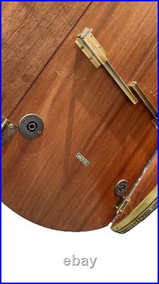 Rare Italy Vintage 50th Mid Century Marquetry & Brass Bar Cart Drinks Trolley