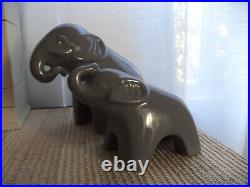 Rare JARU Mid Century Modern California Pottery Elephant Figurines Set Of Two