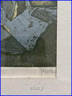 Rare Jan Gelb Signed Mid Century Modern 60s Monotype Abstract Print Glowing Rare Jan Gelb Signed Mid Century Modern 60s Monotype Abstract Print Glowing