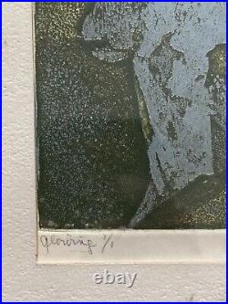 Rare Jan Gelb Signed Mid Century Modern 60s Monotype Abstract Print Glowing Rare Jan Gelb Signed Mid Century Modern 60s Monotype Abstract Print Glowing