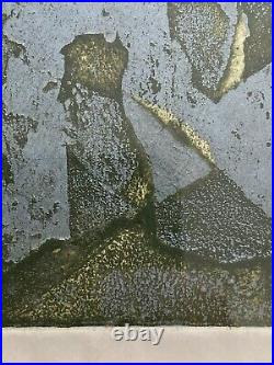 Rare Jan Gelb Signed Mid Century Modern 60s Monotype Abstract Print Glowing Rare Jan Gelb Signed Mid Century Modern 60s Monotype Abstract Print Glowing