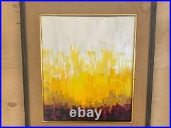 Rare Japan 1950's-60's Mid-Century Modern Abstract Oil Painting by Brayton