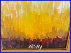 Rare Japan 1950's-60's Mid-Century Modern Abstract Oil Painting by Brayton