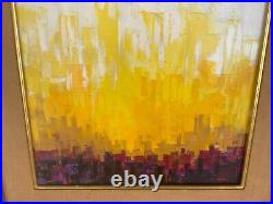 Rare Japan 1950's-60's Mid-Century Modern Abstract Oil Painting by Brayton