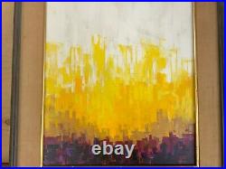 Rare Japan 1950's-60's Mid-Century Modern Abstract Oil Painting by Brayton