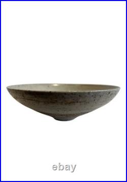 Rare Japanese Style Low Bowl Thin Edge Midcentury Modern Studio Pottery