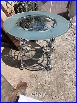 Rare Jay Spectre Large chrome bistro tall Table