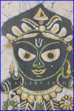 Rare K. Laxma Goud Batik Art! India Padma Shri MID Century Modern 3 Goddesses