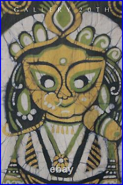 Rare K. Laxma Goud Batik Art! India Padma Shri MID Century Modern 3 Goddesses