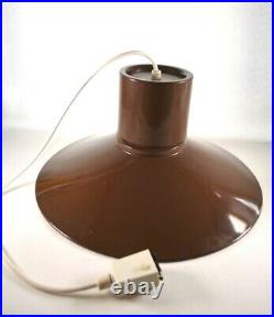 Rare LIGHTOLIER Pendant Lamp Mid Century Modern Brown White up to 150W