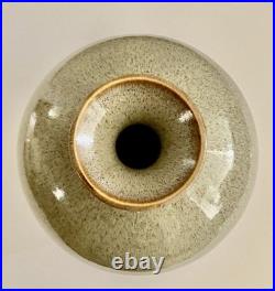 Rare LRG Mid Century Studio Art Pottery Ceramic Vase Signed RR'82 Rutile Glaze