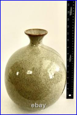 Rare LRG Mid Century Studio Art Pottery Ceramic Vase Signed RR'82 Rutile Glaze