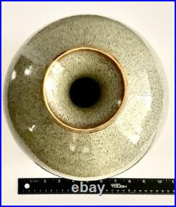 Rare LRG Mid Century Studio Art Pottery Ceramic Vase Signed RR'82 Rutile Glaze