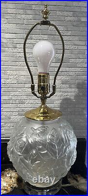 Rare Lang Levin Studios Chicago Mid Century Modern Glass Table Lamp 19.5x8