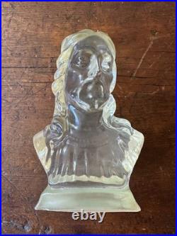 Rare Large + Heavy Lusterock Mid Century Modern Lucite Jesus Bust Acrylic MCM