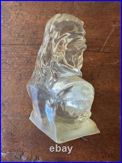 Rare Large + Heavy Lusterock Mid Century Modern Lucite Jesus Bust Acrylic MCM