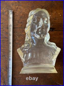 Rare Large + Heavy Lusterock Mid Century Modern Lucite Jesus Bust Acrylic MCM