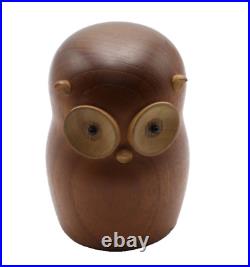 Rare Laurids Lonborg Danish Modern Teak Owl MID Century Modern Bojesen Figurine