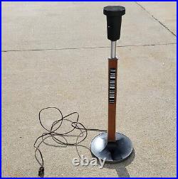 Rare Lightolier Walnut Aluminum Enamel Art Table Lamp Gerald Thurston 1960s MCM