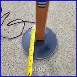 Rare Lightolier Walnut Aluminum Enamel Art Table Lamp Gerald Thurston 1960s MCM